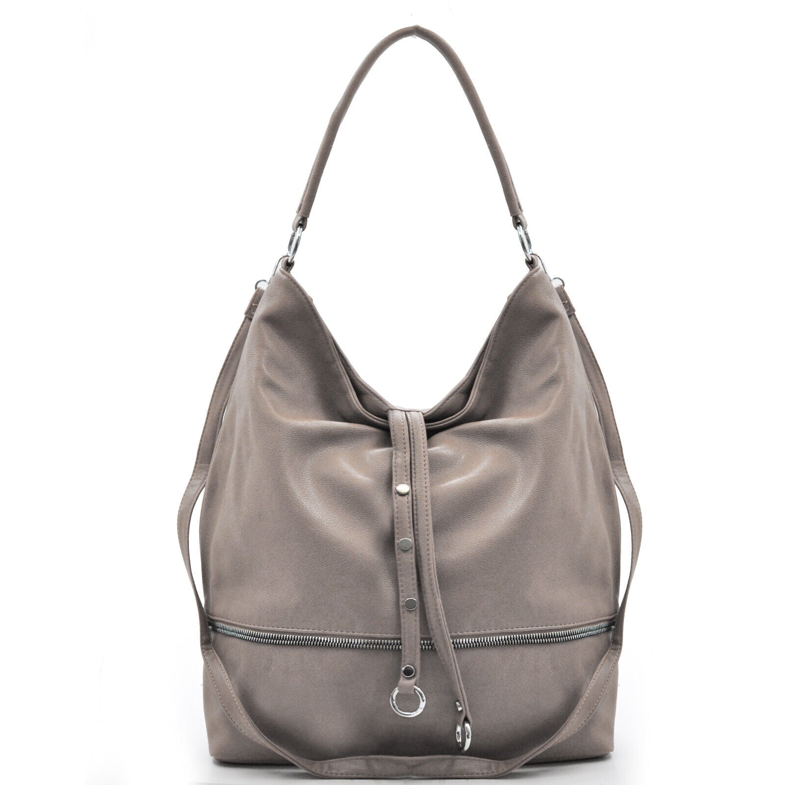 Borsa GM donna pelle mono manico hobo capiente sacco grande cerniera spalla moda