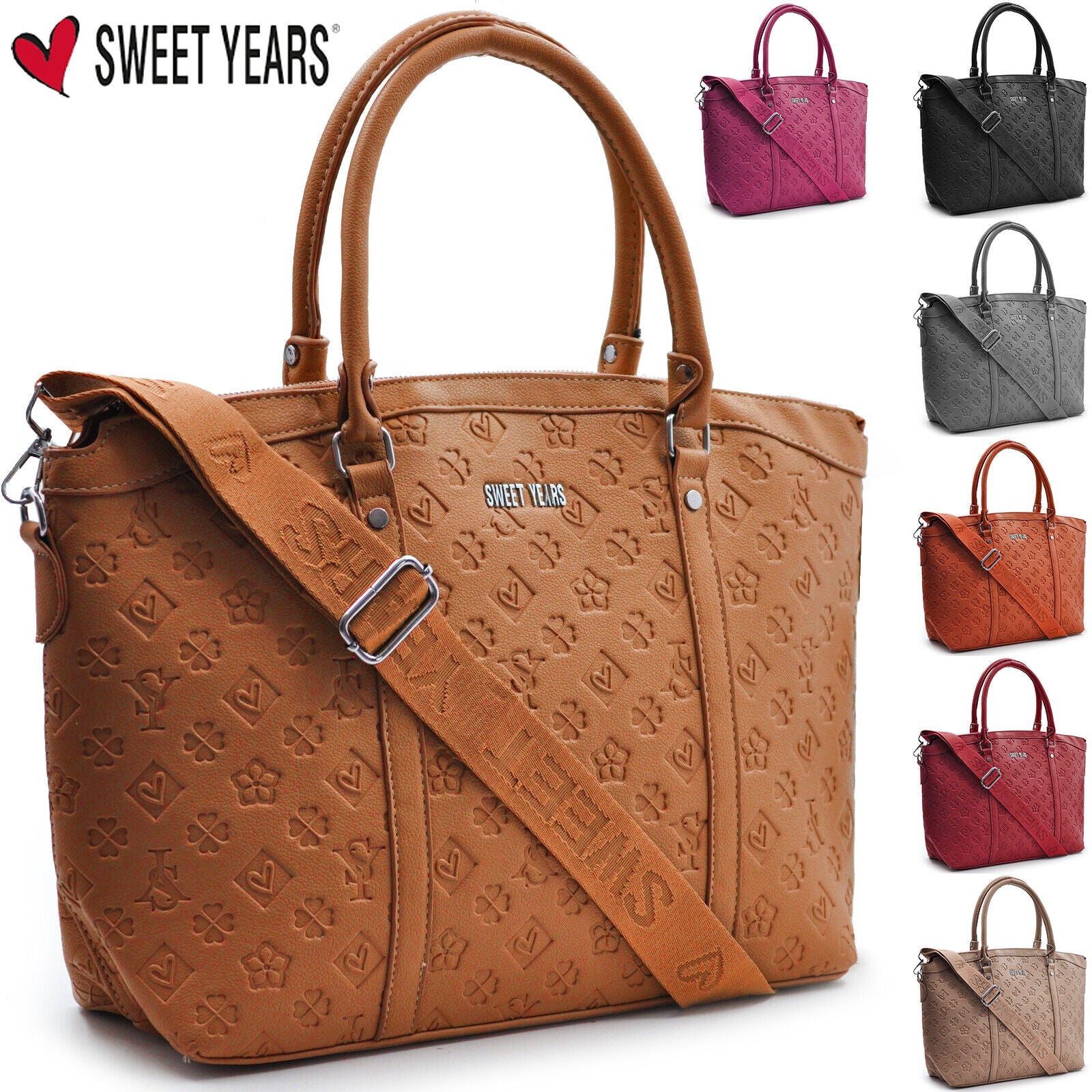 Borsa firmata SWEET YEARS donna shopping pelle trapuntata tracolla moda 2024