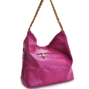 Sweet Years Borsa sacco hobo sacco firmata originale donna pelle manici catene