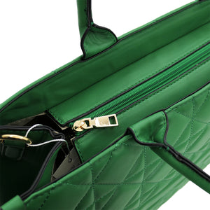 Borsa grande GM trapuntata pelle elegante verde rigida capiente spalla tracolla