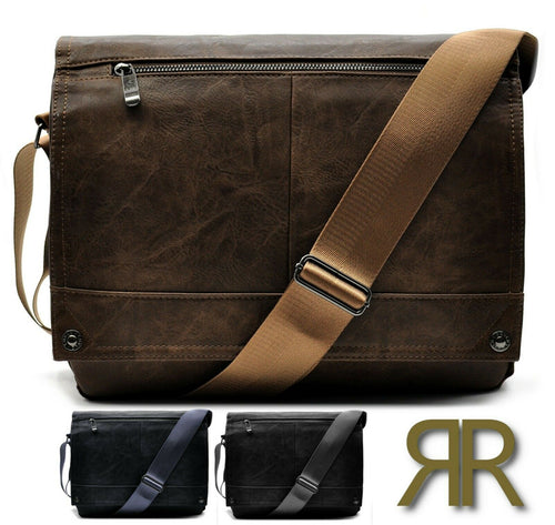 Borsa Uomo pelle ufficio Tracolla SPORT pc lavoro porta documenti ipad tasche RR