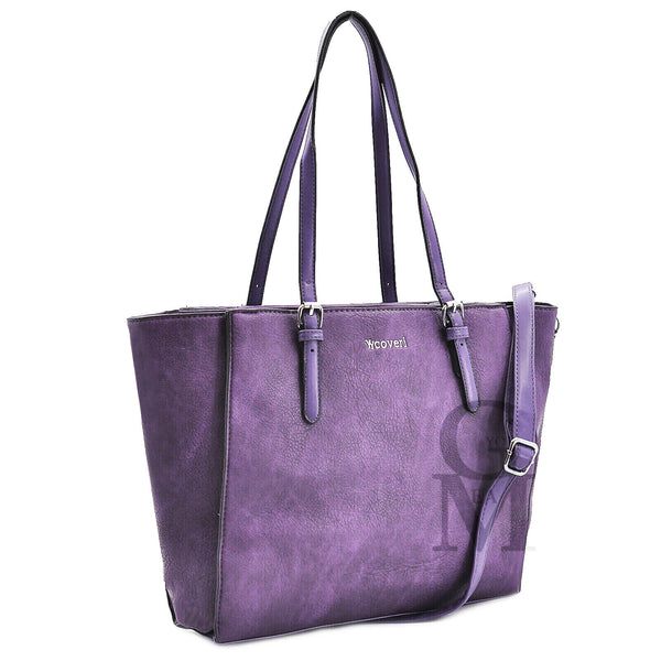 Borsa Coveri collection donna grande spalla pelle passeggio shopping viola nuova