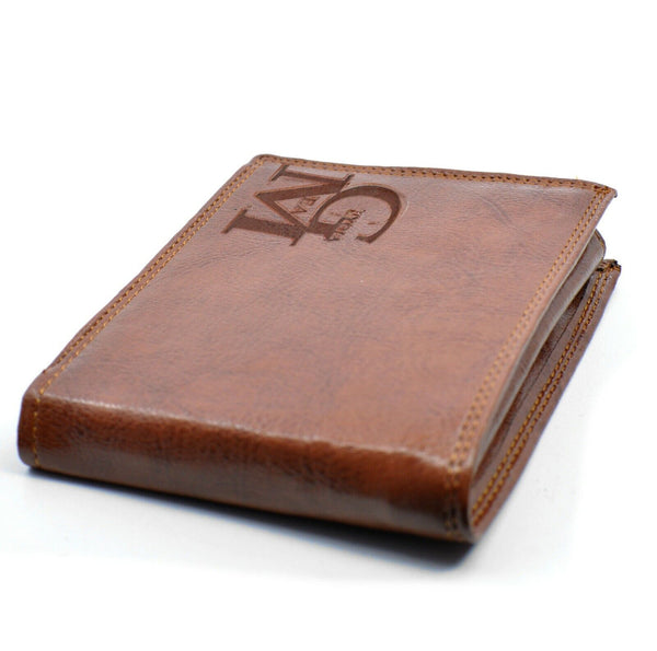 Gyoiamea portafoglio pelle uomo porta carte libro ribaltina vintage portamonete