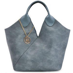 Borsa grande donna shopping capiente morbida shop shopper rosa azzurra capiente