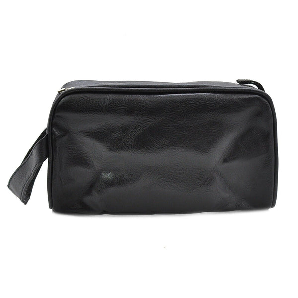 Pochette 2 zip tasche Uomo da Polso eco Pelle Nera Borsello Mano Nero Casual