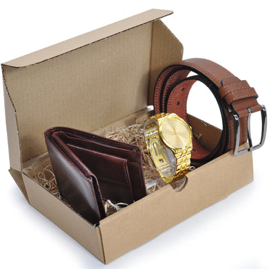 Pack IDEA REGALO UOMO Portafoglio + cintura + orologio uomo GM