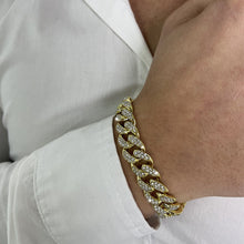 Carica l&#39;immagine nel visualizzatore di Gallery, set bracciale + Collana in OMAGGIO Cubana Grossa girocollo Catena Grande Strass incastonati