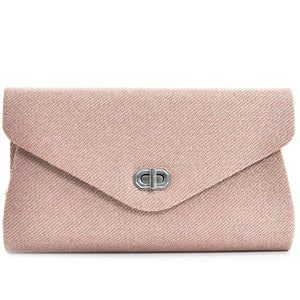 Pochette rosa rigida eventi matrimonio elegante catena cerimonia brillantini