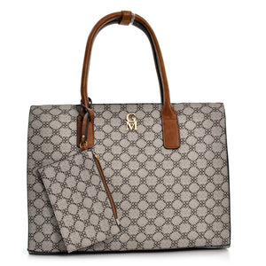 Borsa set 4in1 originale GM milano shopping fantasia fiori pelle spalla fiorata