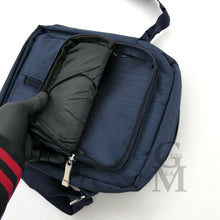 Carica l&#39;immagine nel visualizzatore di Gallery, Borsello tela nylon nero nuovo blu uomo grande tracolla moda tessuto lavoro