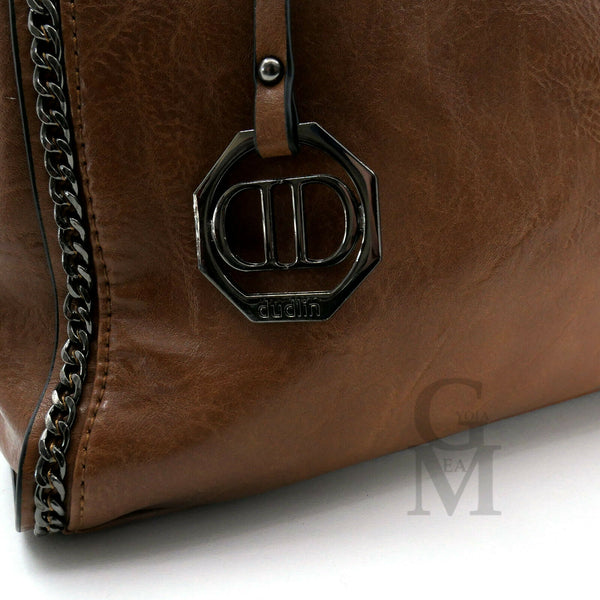 Borsa DUDLIN milano pelle morbida hobo catene cartney spalla morbida grande