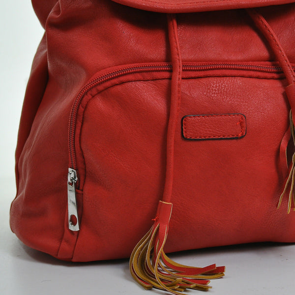 Mai max zaino originale pelle vintage nappine rosso moda novità donna zainetto