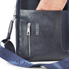 Carica l&#39;immagine nel visualizzatore di Gallery, Borsello uomo firmato COVERI blu tasche tessuto tecnico nylon sportivo passeggio