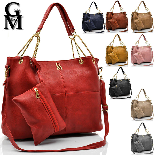 GM italia borsa 2 in 1 shopping morbida elegante casual spalla tracolla grande