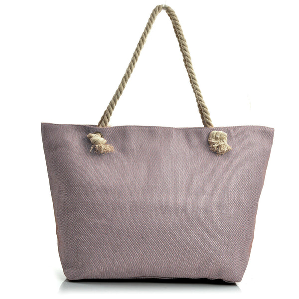 BORSA mare colorata nuova DONNA PAGLIA manici corda piscina tessuto tela paglia
