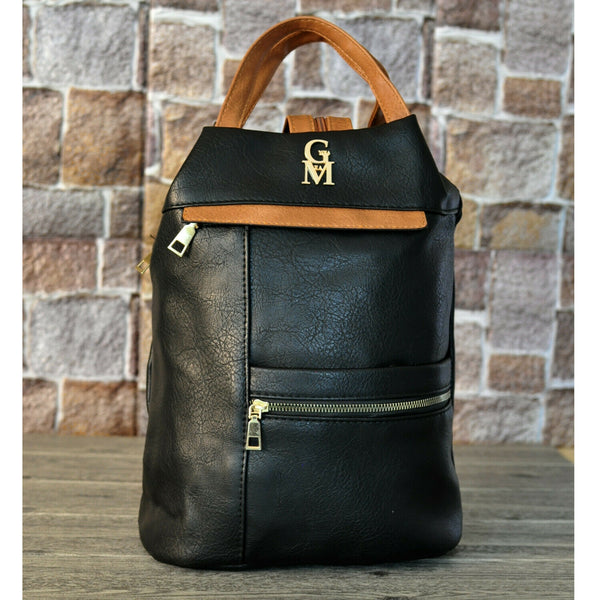 Gyoiamea 2in1 zainetto donna zaino borsa piccolo sacco similpelle nero vintage