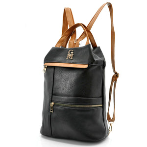 Gyoiamea 2in1 zainetto donna zaino borsa piccolo sacco similpelle nero vintage