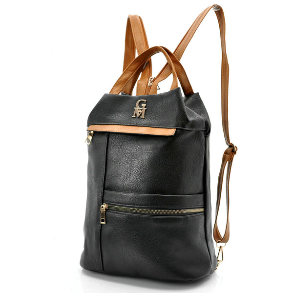 Gyoiamea 2in1 zainetto donna zaino borsa piccolo sacco similpelle nero vintage