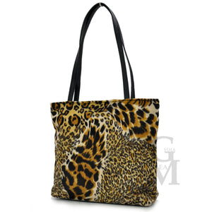 Borsa GRANDE shopping pelo pelliccia moda casual fantasia leopardata maculata