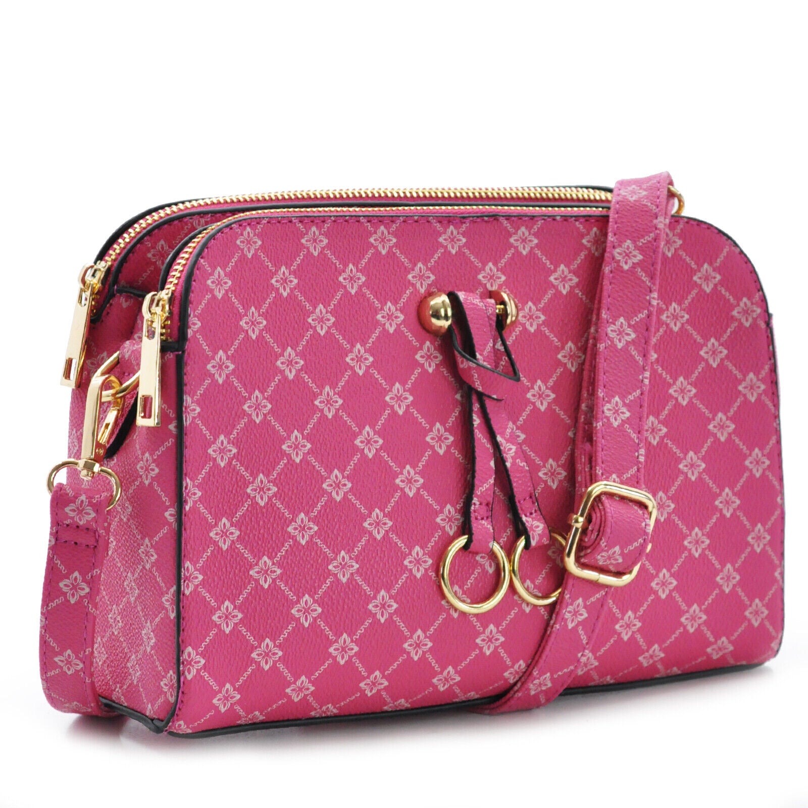 Borsetta donna rosa tracolla pelle fantasia picche scacchi casual borsa piccola