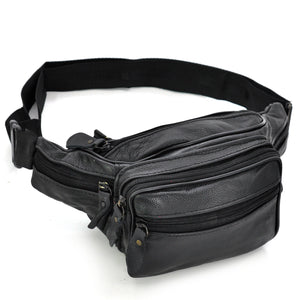 Marsupio in Vera Pelle Ultra Resistente Comodo e Pratico 8 Tasche con Zip