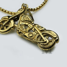 Carica l&#39;immagine nel visualizzatore di Gallery, Gyoiamea Collana uomo acciaio inossidabile moto oro motocicletta hip hop biker