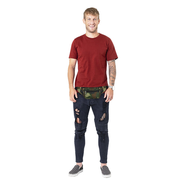 Marsupio uomo mimetico militare vita spalla softair camouflage casual viaggio