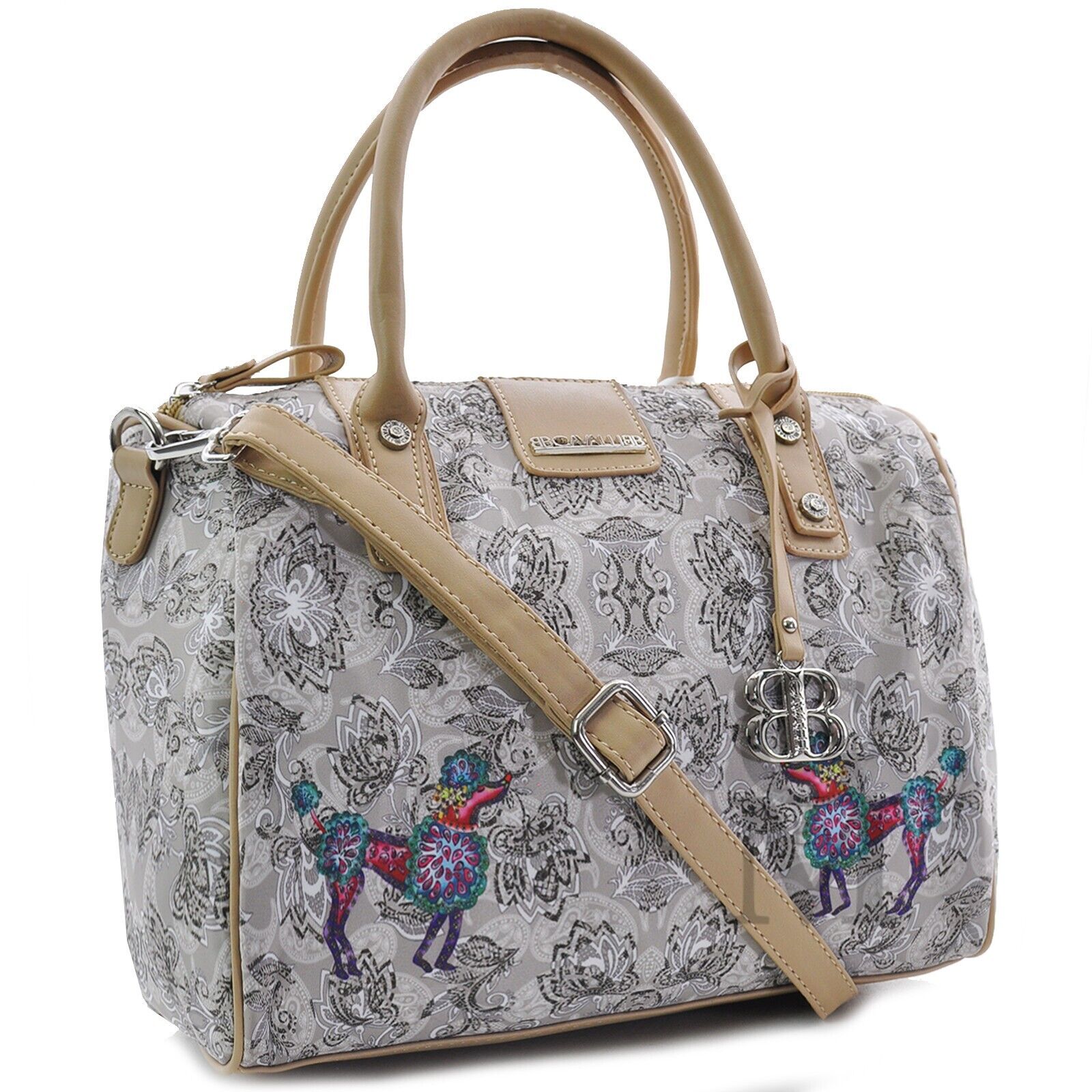 Borsa lusso firmata BB CAVALLI donna tracolla bauletto fantasia Barboncino color