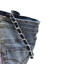 Carica l&#39;immagine nel visualizzatore di Gallery, Borsa GM nuovo jeans artigianale bauletto capiente donna manici jeansata denim