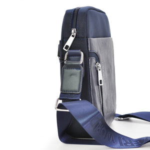 Borsello uomo firmato COVERI blu tasche tessuto tecnico nylon sportivo passeggio