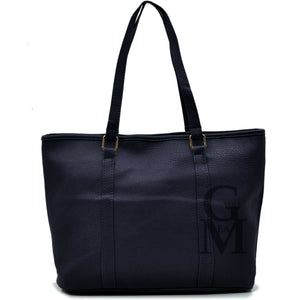 Borsa shopping tote donna pelle semplice spalla casual nera blu passeggio grande