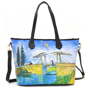 Borsa shopping dipinto stampa opera d'arte Il ponte di Langlois van Gogh nuovo