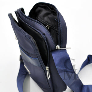 COVERI borsello borsellino sport tracolla tessuto tela nero blu impermeabile zip