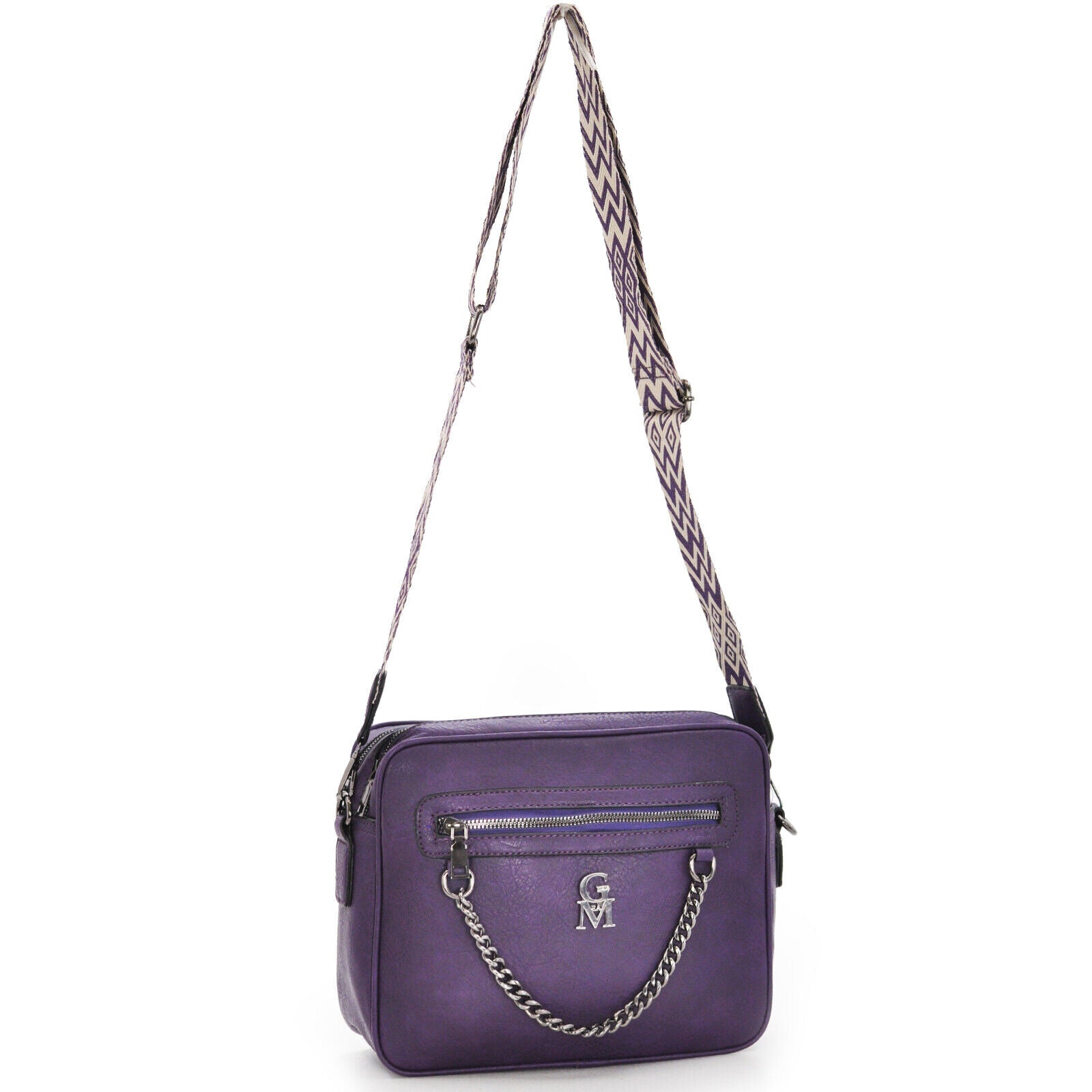 Borsa firmata Gyoiamea donna tracolla fantasia cinghia colorata capiente tasche