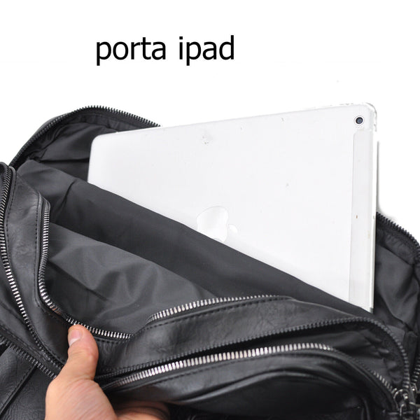 GM borsa uomo donna vintage pelle ufficio tracolla cartella ipad dottore lavoro