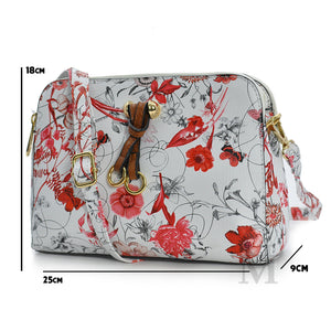 Borsa borsetta floreale fiori rose pelle piccola donna elegante passeggio casual