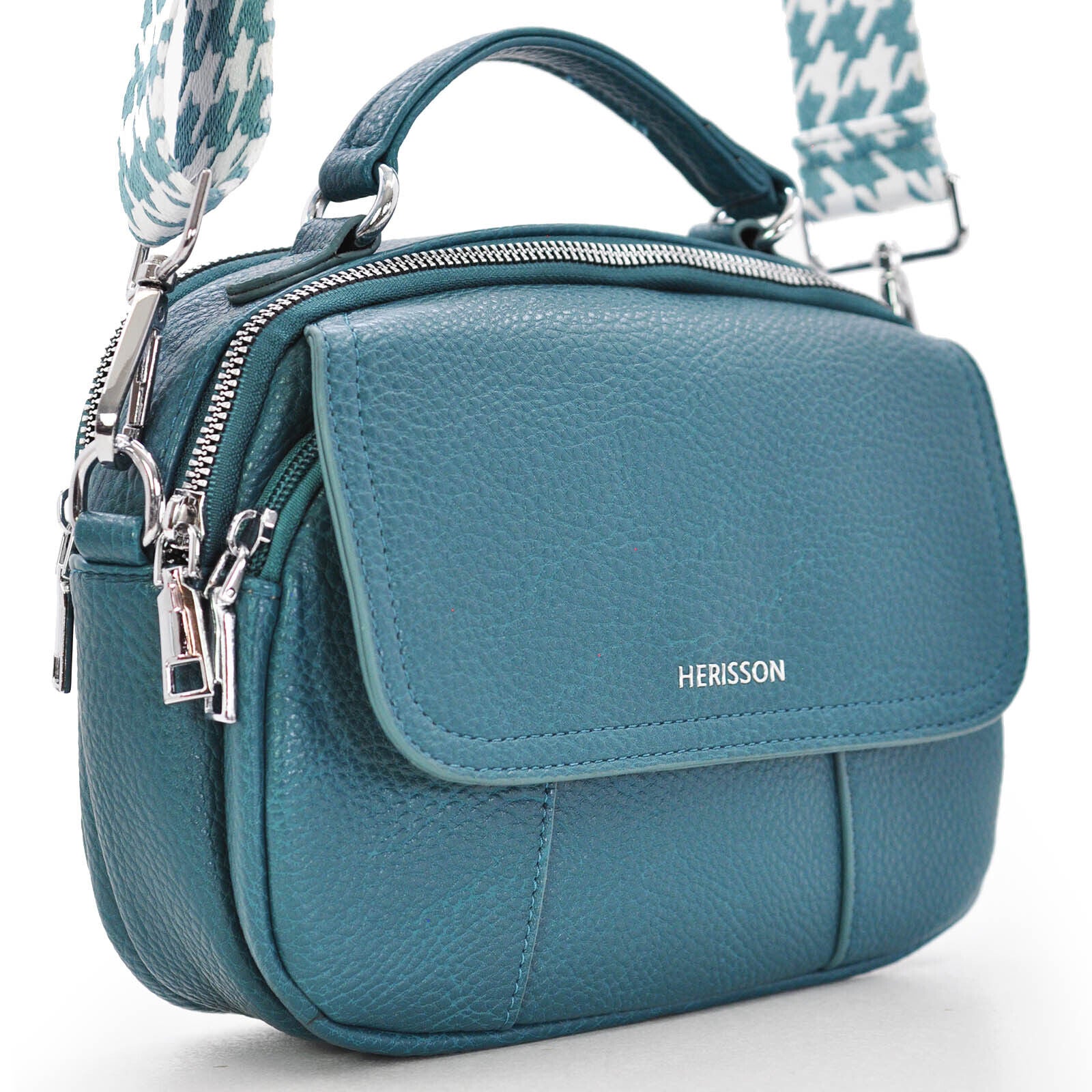 HERISSON Borsa borsetta pelle donna tracolla piccola cinghia colorata VERDE ROSA