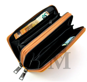 GM portafoglio donna originale tasche zip carte credito cerniere zip portamonete