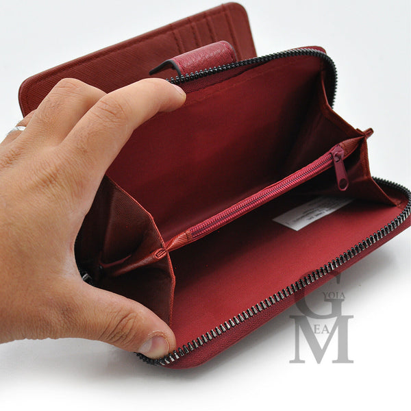 Portafoglio GM donna vintage moda pelle piccola  porta carte documenti cerniera