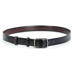 Cintura Cinta Uomo 3 cm reversibile bicolore double face nero Pelle Classica