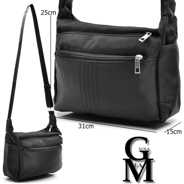 Borsa impermeabile giornaliera donna tracolla multi tasche capiente grande tela