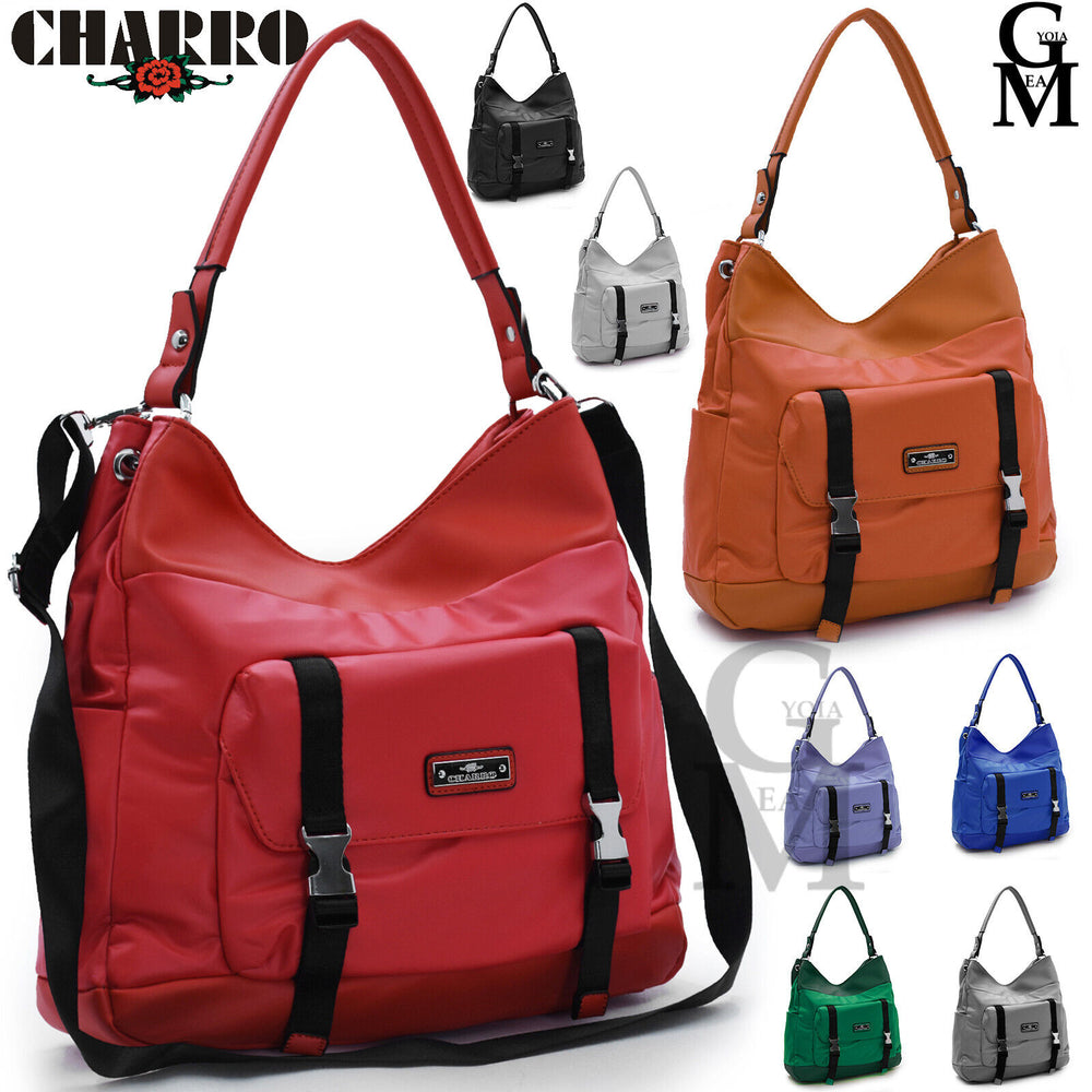 Borsa donna CHARRO sacco ecopelle morbida donna spalla firmata sportiva casual