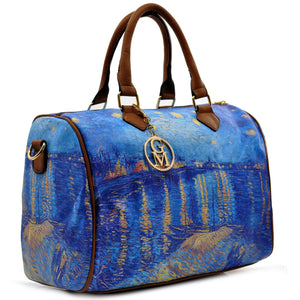 GM borsa stampa colori Vincent Van Gogh Notte stellata sul rodano donna bauletto