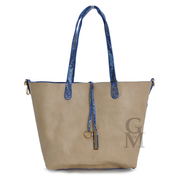 GM borsa 2in1 reversibile donna spalla pelle intrecciata casual intercambiabile