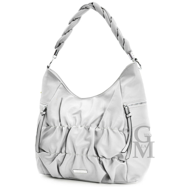 CHARRO Borsa hobo pelle morbida nuvola arricciata zip donna unica tinta spalla