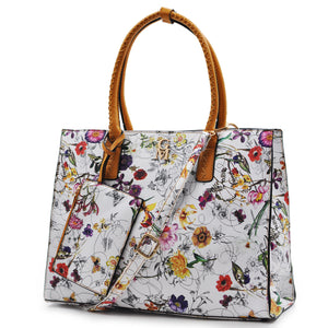 borsa set 4 pezzi fantasia fiorata GM milano shopping moda spalla donna tracolla