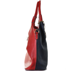 Borsa donna gyoiamea fantasia spalla pelle hobo sacco blu rossa tracolla grande