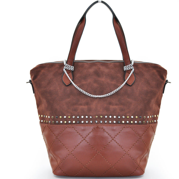 GM Borsa sacco SHOPPING SHOPPER moda firmata originale donna pelle borchie nuova