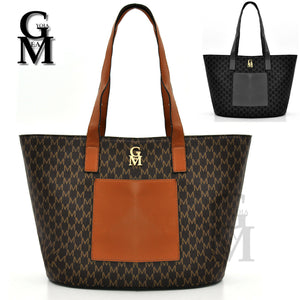 Borsa shopping GM fantasia M firmata a spalla donna pelle casual moda grande