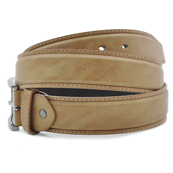 Cintura 3,5cm nuova vera pelle beige vintage Cinta uomo Casual moda semplice